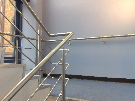 Interior stainless steel handrail