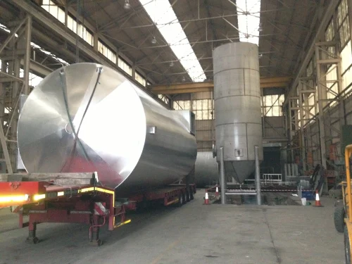 Industrial stainless steel tank on truck